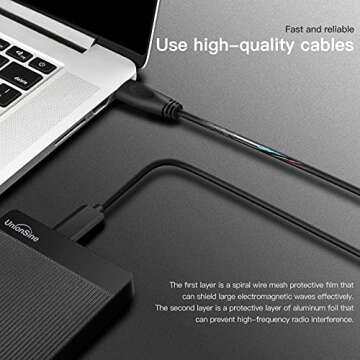 UnionSine 1TB Ultra Slim Portable External Hard Drive HDD-USB 3.0 for PC, Mac, Laptop, PS4, Xbox one, Xbox 360-HD2510(Black)