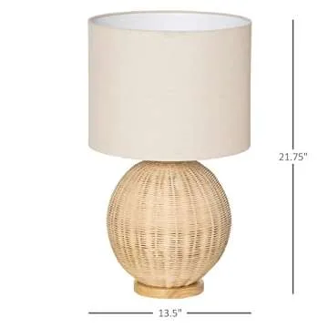 Nautical Inspired Table Lamp with Rattan Base