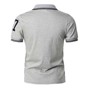 H2H Mens Casual Slim Fit Polo T-Shirts Basic Designed with Giraffe Embroidery Gray US XS/Asia M (KMTTS599)