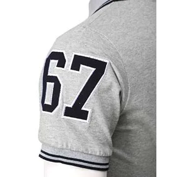 H2H Mens Casual Slim Fit Polo T-Shirts Basic Designed with Giraffe Embroidery Gray US XS/Asia M (KMTTS599)