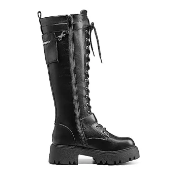 DREAM PAIRS Women's Combat Knee High Boots Stylish and Practical