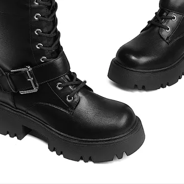 DREAM PAIRS Women's Combat Knee High Boots Stylish and Practical