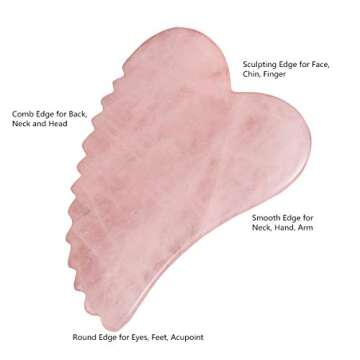 Gua Sha Facial Tool Comb Edge Gua Sha Tool Guasha Scraping Tool Rose Quartz Gua Sha Comb Gua Sha Scr...