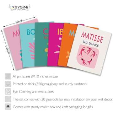 XBYGIMI Preppy Room Decor Aesthetic Wall Art Prints -Set of 6 Preppy Wall Art Exhibition Poster & Pr...