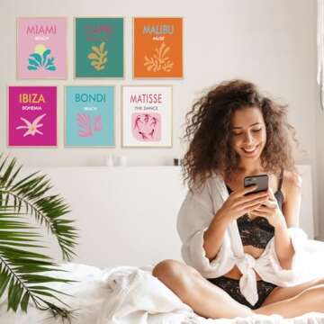 XBYGIMI Preppy Wall Art Prints Set for Room Aesthetic