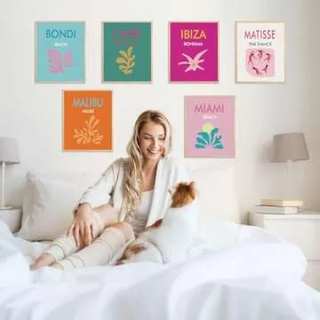XBYGIMI Preppy Wall Art Prints Set for Room Aesthetic
