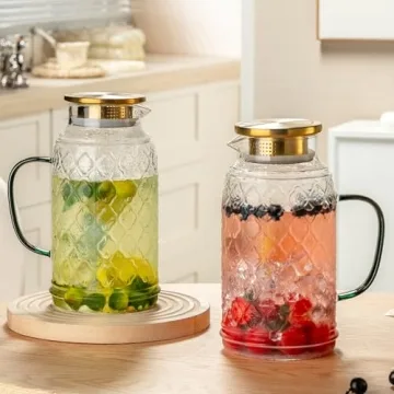 Buaic Vintage Glass Pitcher Set for Everyday Use