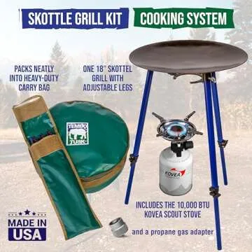 TEMBOTUSK The Original Skottle grill cooking system kit based on the South African braai pan or cowb...