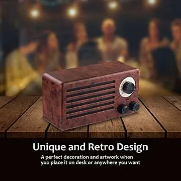 Retro Bluetooth Speakers, Dual 10W Classic Vintage Style Wireless with 10-Hour Playing Time, FM Radio, Built-in Mic, Handsfree Call, AUX Line, USB Flash Drive, Micro SD Card, HD Stereo Sound and Bass