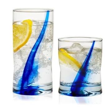 Libbey Blue Ribbon Tumbler and Rocks Glass Set of 16
