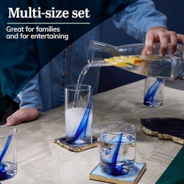 Libbey Blue Ribbon Tumbler and Rocks Glass Set of 16