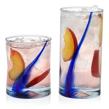 Libbey Blue Ribbon Tumbler and Rocks Glass Set of 16