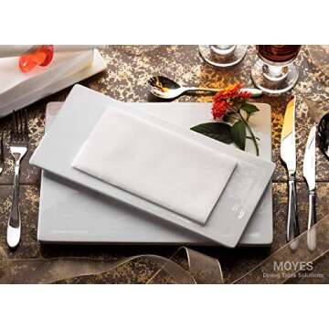 Moyes Home Air Laid White Paper Napkins | Soft & Absorbent Dinner Napkins | 50 Pack