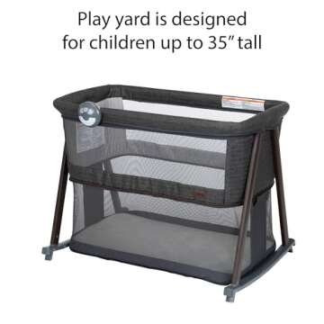 Safety 1st Slumber-and-Play Bassinet, Easily Converts from Bassinet to Play Yard, Smoked Pecan