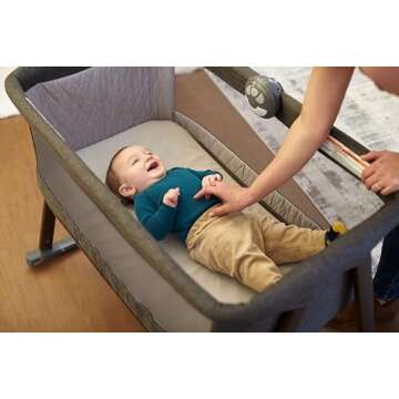 Safety 1st Slumber-and-Play Bassinet, Easily Converts from Bassinet to Play Yard, Smoked Pecan