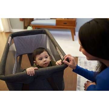 Safety 1st Slumber-and-Play Bassinet, Easily Converts from Bassinet to Play Yard, Smoked Pecan