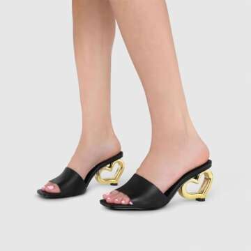 Chic XYD Heart Heel Mules for Summer Fashion