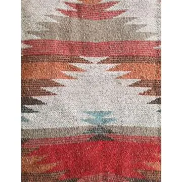 Lumister Aztec Denim Jacket Distressed Lapel Long Sleeve Vintage Button Down Denim Jacket Shacket(0007-Blue-M)