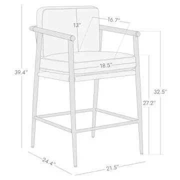 Watson & Whitely Mid Century Modern Barstools Set of 2, 26" H Upholstered Counter Height Bar Stools ...
