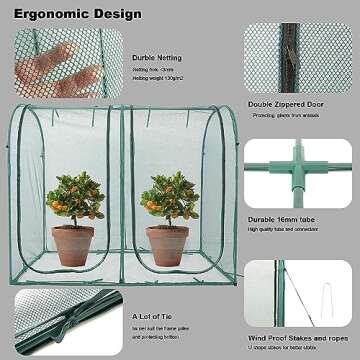 Poray Large Tunnel 8.2'x4' Plant Netting Cover, 6FT Tall Crop Cage Tomato Netting,Pest Guard Cover for Vegetables &Fruits,Durable Gardening Net for Plant and Animal