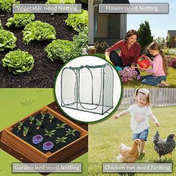 Poray Large Tunnel 8.2'x4' Plant Netting Cover, 6FT Tall Crop Cage Tomato Netting,Pest Guard Cover for Vegetables &Fruits,Durable Gardening Net for Plant and Animal