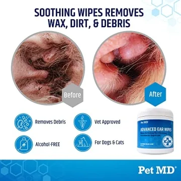 Pet MD Cat and Dog Ear Cleaner Wipes - 100 Count Pack