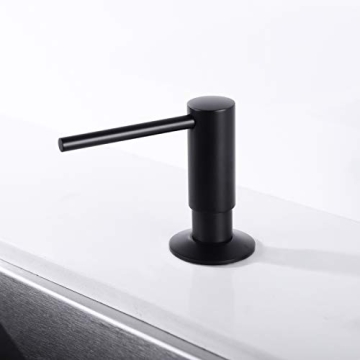 Stylish Brass Kitchen Soap Dispenser - Matte Black Finish