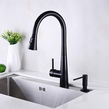 Stylish Brass Kitchen Soap Dispenser - Matte Black Finish