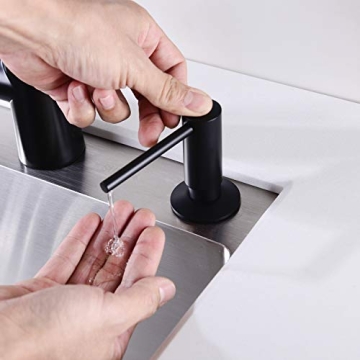 Stylish Brass Kitchen Soap Dispenser - Matte Black Finish