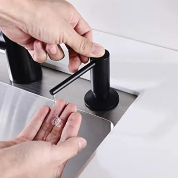 Stylish Brass Kitchen Soap Dispenser - Matte Black Finish