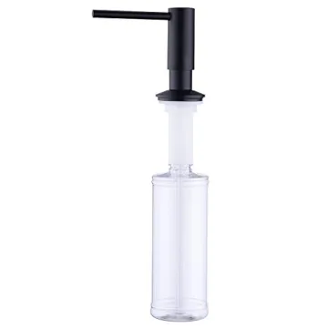Stylish Brass Kitchen Soap Dispenser - Matte Black Finish