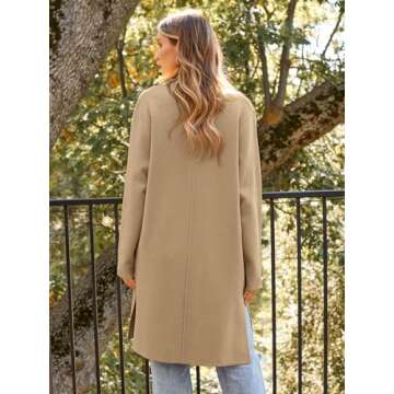 LILLUSORY Women's Long Cardigan Sweaters Oversized Fall Dressy Coatigan Jackets Trendy Knit Winter Coats LightCamel L