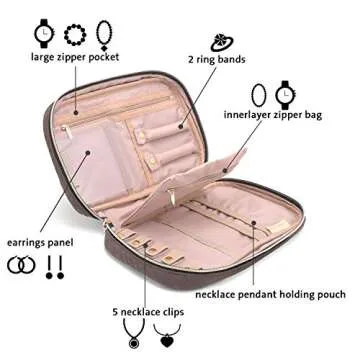 BAGSMART Jewelry Organizer - Stylish Travel Case for Jewelry