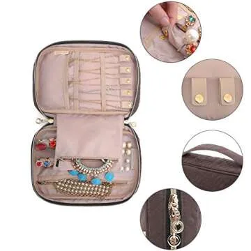 BAGSMART Jewelry Organizer - Stylish Travel Case for Jewelry