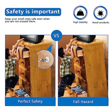 Vinkqiado Adhesive Furniture Anchors for Baby Safety