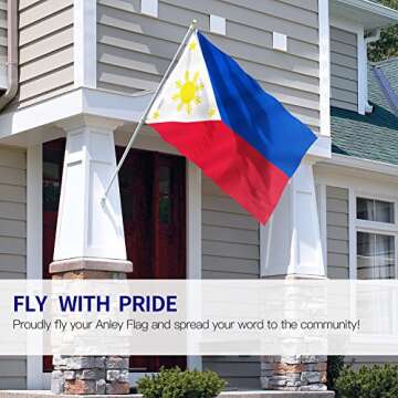 Anley Fly Breeze 3x5 Foot Philippines Flag - Vivid Color and Fade Proof - Canvas Header and Double S...