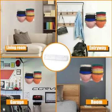 WEIMINLI Hat Racks for Baseball Caps Wall, Acrylic Baseball Hat Storage Organizer, Hat Organizer for Wall, Wall Mounted Hat Rack for Wall, Door & Closet, Clear