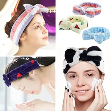 LAXIZAR Bow Headbands for Skincare and Spa Days