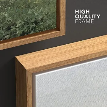 wall26 Framed Canvas Print Wall Art Green Meadow Hillside with Plants and Flowers Nature Wilderness Illustrations Modern Rustic Colorful Multicolor for Living Room, Bedroom, Office - 16x24 Natural