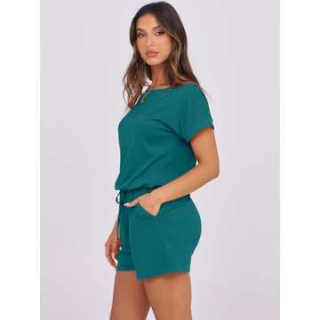 ANRABESS Rompers for Women Summer 2025 Casual Dressy One Piece Tshirt Short Pants Jumpsuit Beach Vacation Outfit Clothes