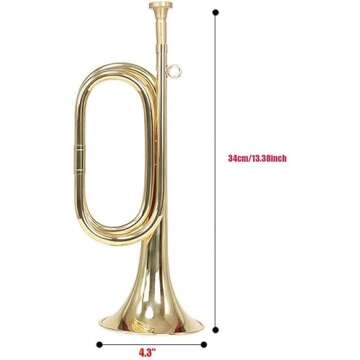 Tzong B Flat Military Cavalry Scouting Trumpet Bugle with Mouthpiece for School Band Cavalry Beginne...