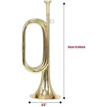 Tzong B Flat Military Cavalry Scouting Trumpet Bugle with Mouthpiece for School Band Cavalry Beginne...