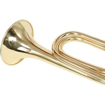 Tzong B Flat Military Cavalry Scouting Trumpet Bugle with Mouthpiece for School Band Cavalry Beginner Military Orchestra