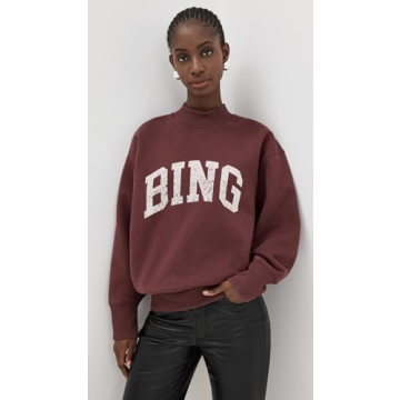 ANINE BING Women's Bradie Bing Sweatshirt Deep Burgundy
