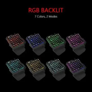 RedThunder One Handed Gaming Keyboard RGB Backlit 35 Keys Portable Mini Gaming Keypad Ergonomic Game...