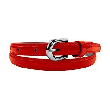 Belle Donne Thin Belts For Women - Stylish Silver Buckle Strap for Dress and Jeans