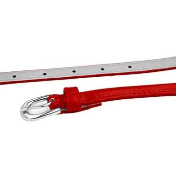 Belle Donne Fashion Thin Belts for Women with Silver Buckle