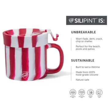 Silipint Silicone Coffee Mugs 2 Pack - Unbreakable Holiday Design