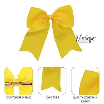 Yellow Jumbo Bow Clip with Tails