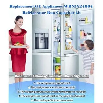 WR55X24064 Refrigerator Capacitor Fits For GE Refrigerator&Freezer Compressor Run Capacitor Replace WR55X20800,WR55X23731,WR62X20693,WR62X79,WR62X0079,WR62X10018, WR62X10040,WR62X10048,WR87X27279 ETC.